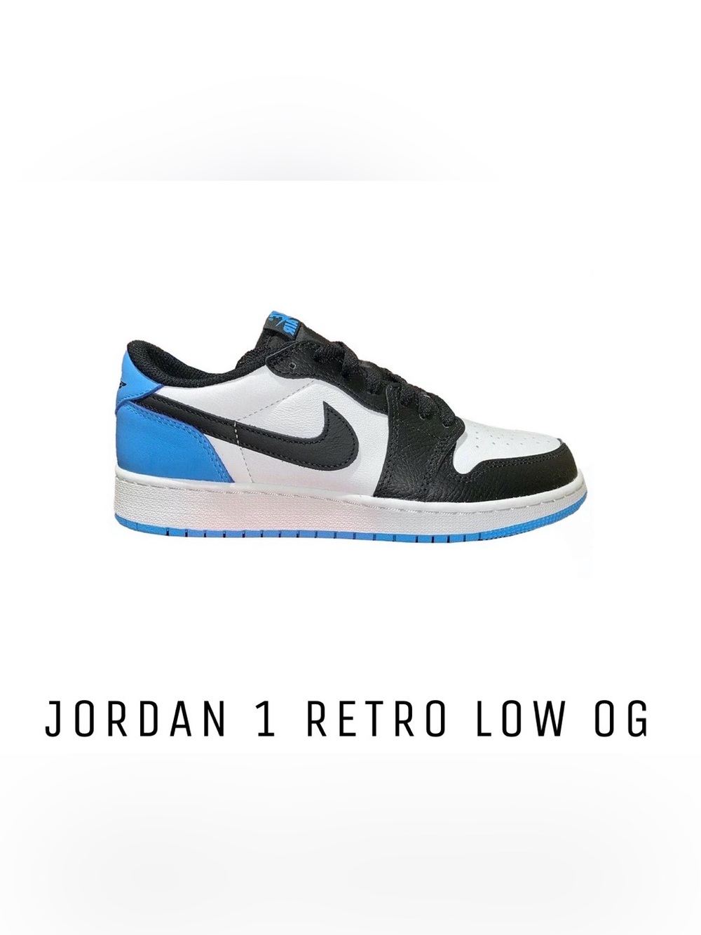Jordan 1 Retro Low OG
Black Dark Powder Blue